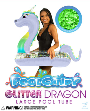 Glitter Dragon - 40" Beach & Pool Tube Purple & Glitter