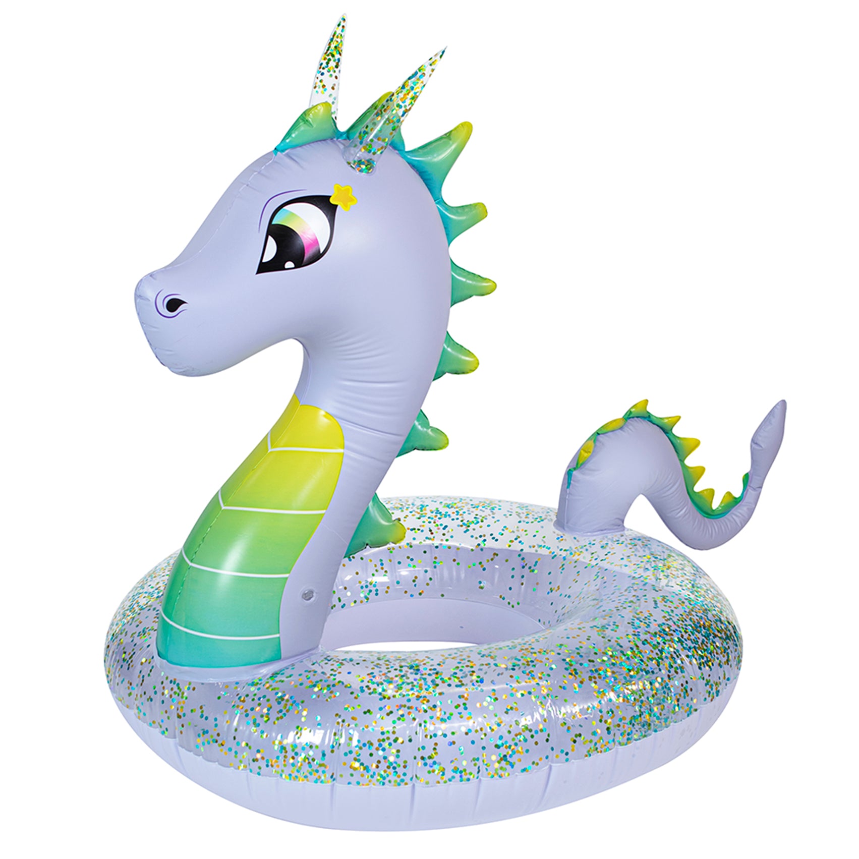 Glitter Dragon - 40" Beach & Pool Tube Purple & Glitter