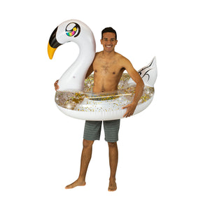 Glitter Swan - 48" Jumbo Beach & Pool Tube