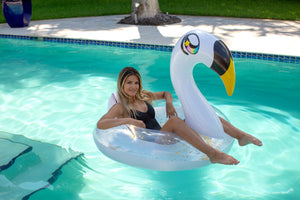 Glitter Swan - 48" Jumbo Beach & Pool Tube