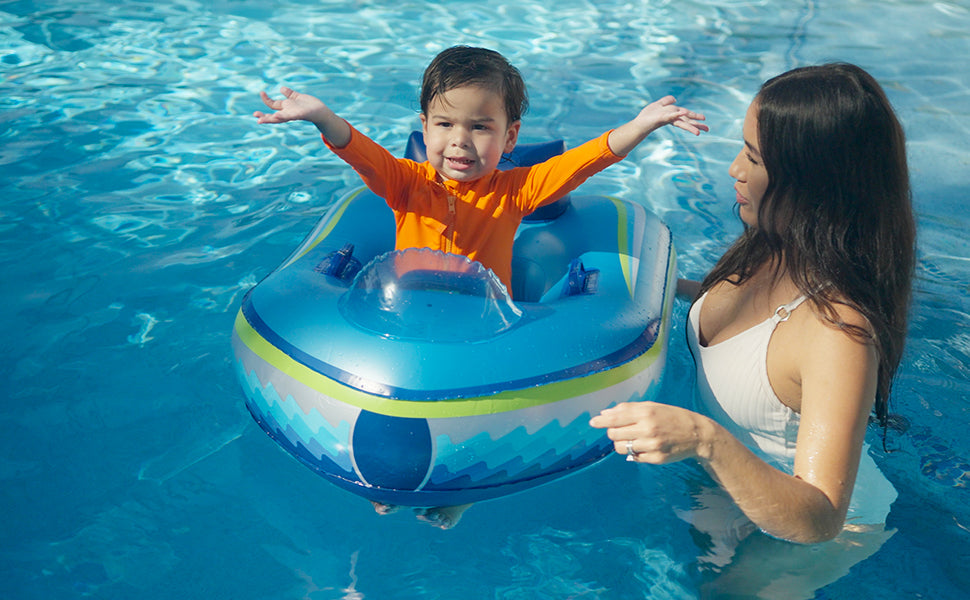 Toy boat store for pool