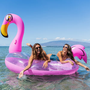 Gigantic 2 to 3 person Pink Glitter Flamingo 98"