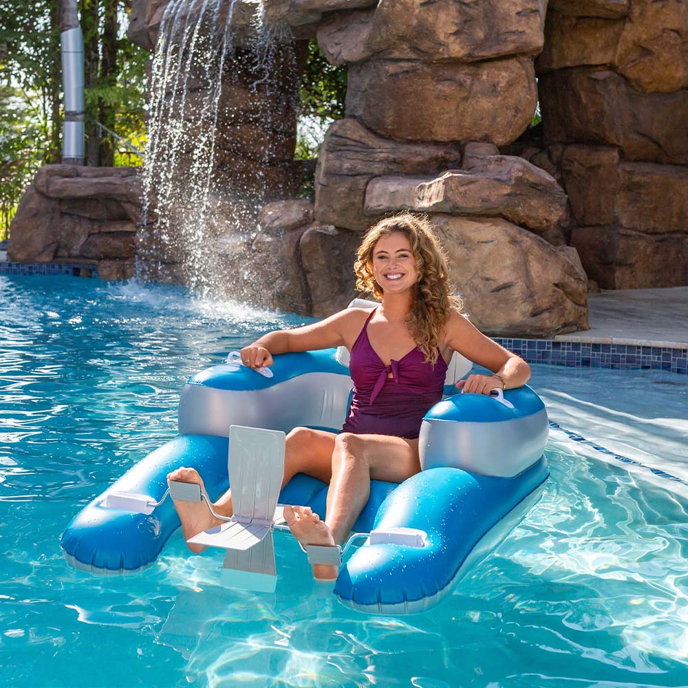 Inflatable Pedal Runner Foot Powered Deluxe Pool Lounger