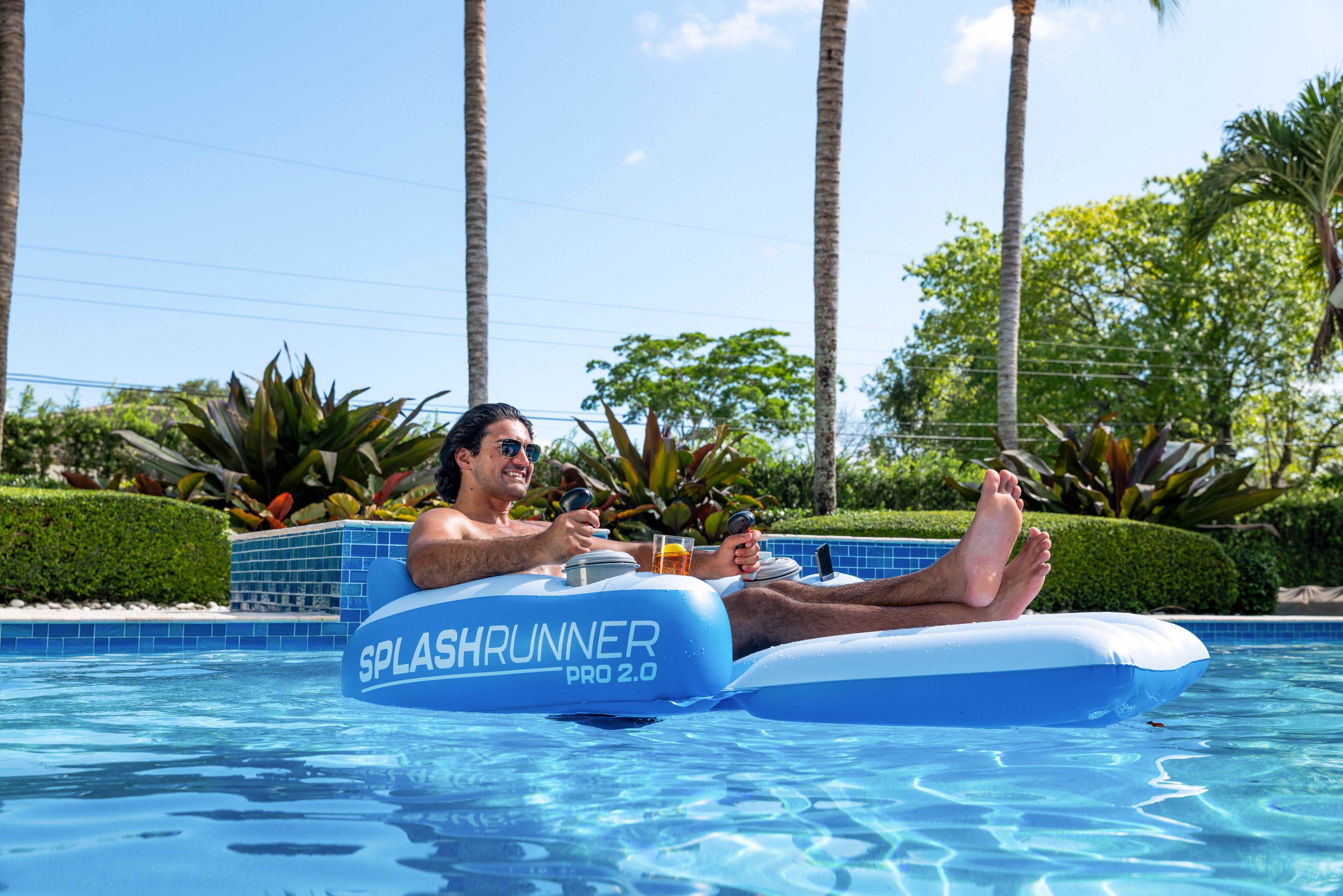 Splash Runner Pro 2.0 12V Motorized Luxury Pool Lounger New for 2024