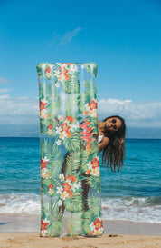 Deluxe Pool Raft 74" x 30  with Tropical Flower Print