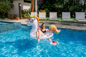 Glitter Unicorn Jumbo 48" Pool Tube With Bonus Drink Float