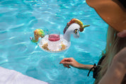 Glitter Unicorn Jumbo 48" Pool Tube With Bonus Drink Float