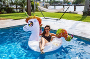 Glitter Unicorn Jumbo 48" Pool Tube With Bonus Drink Float