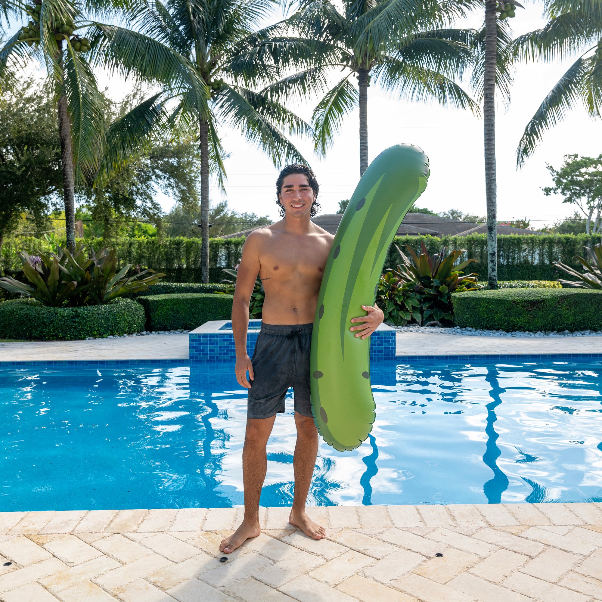 Giant Inflatable Pickle Pool and Beach Noodle