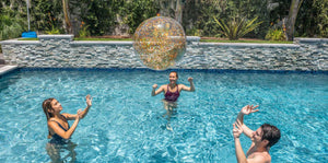 PoolCandy Giant 19" Gold Glitter Beach Ball