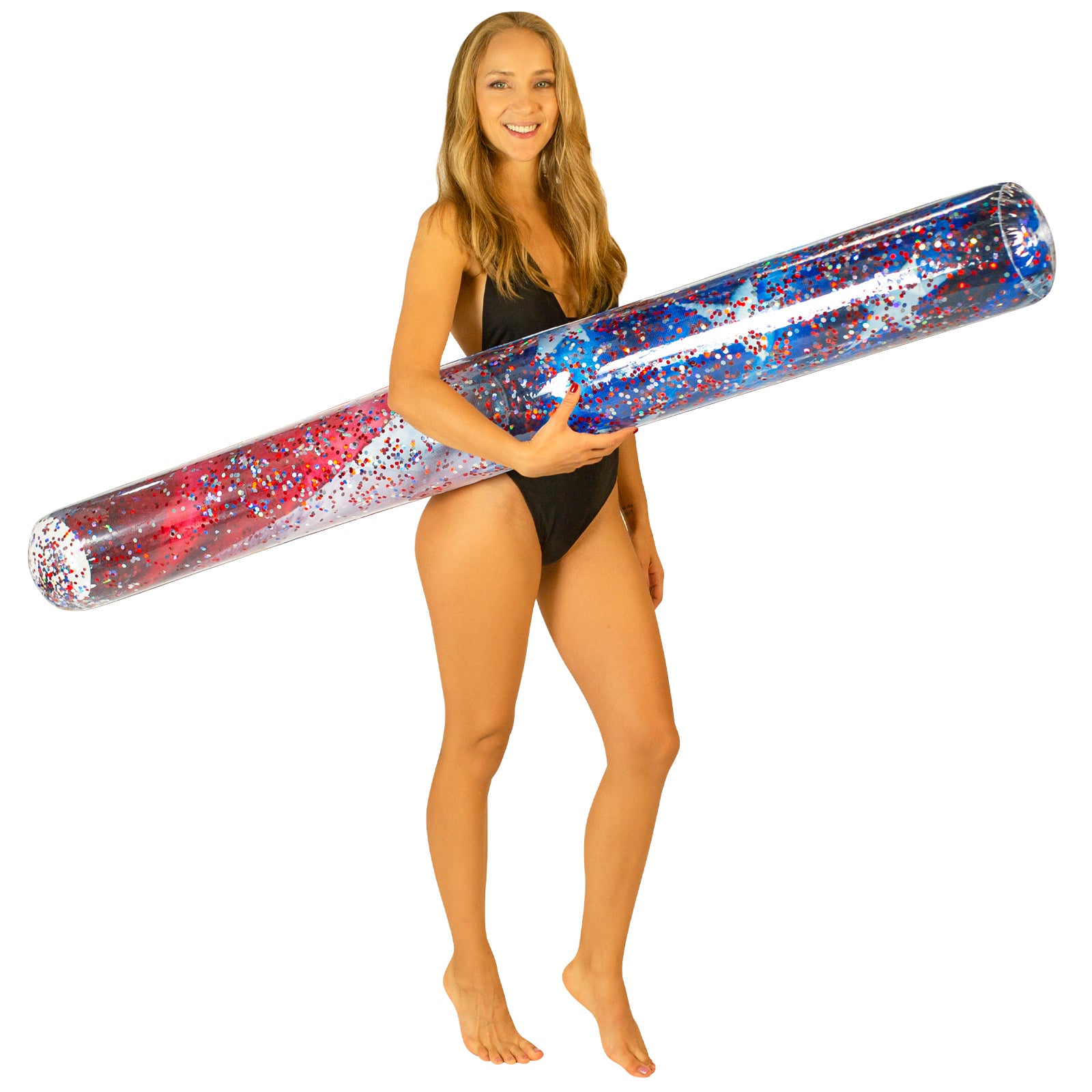 Inflatable Stars & Stripes Pool Noodle Float Glitter Super Size