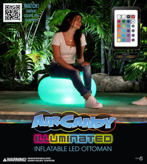 Inflatable Ottoman Illuminated LED 23 Inch AirCandy