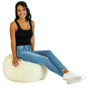 Inflatable Ottoman Mongolian Faux Fur AirCandy