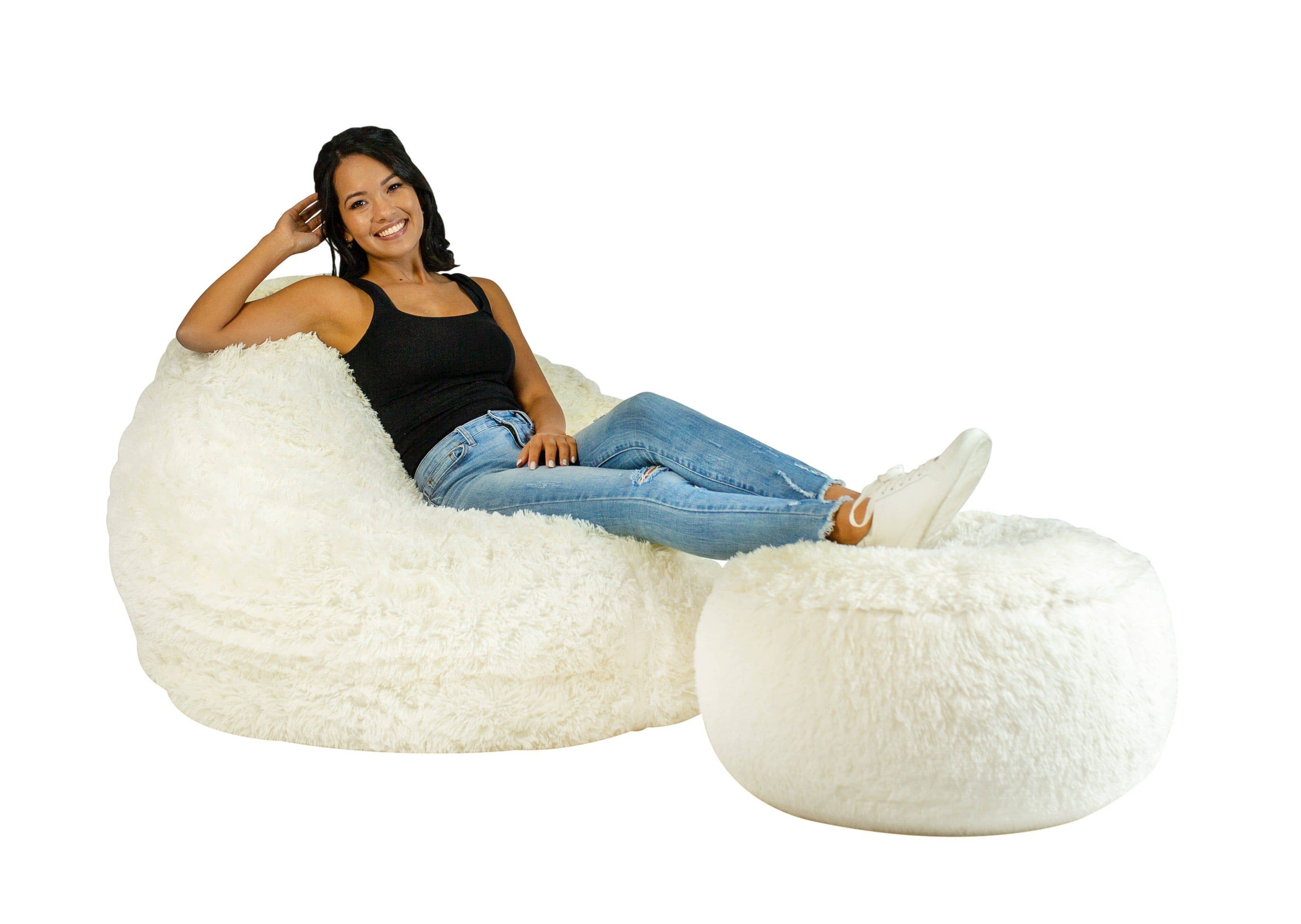 Mongolian faux discount fur bean bag