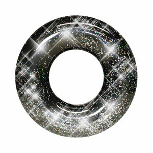 Inflatable Black Onyx Glitter Pool Tube PoolCandy