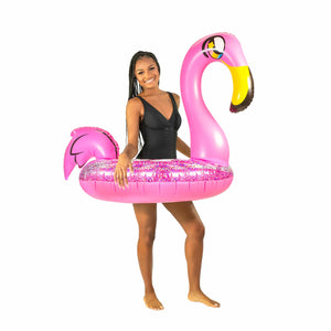 Inflatable Flamingo Pool Tube Glitter