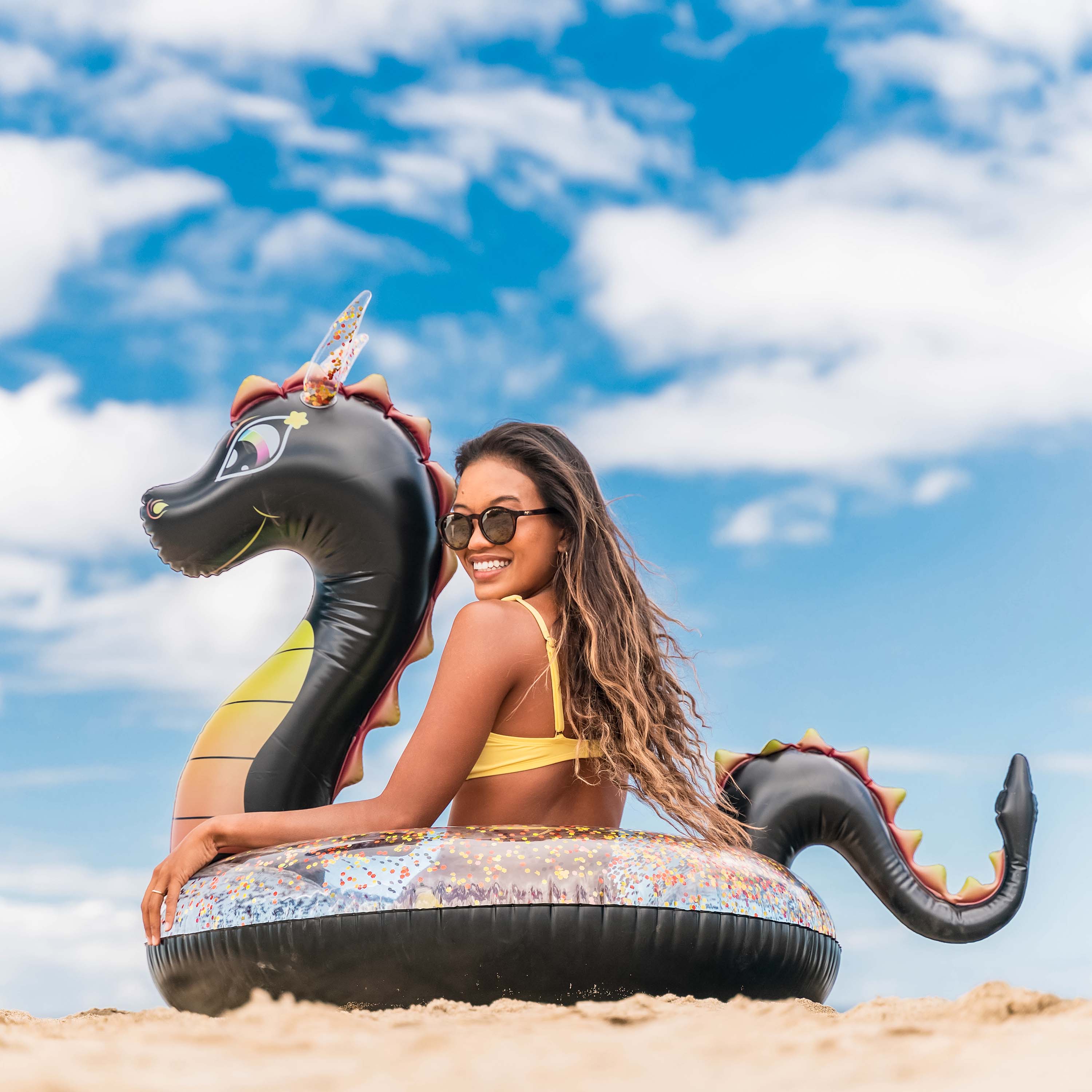 Inflatable Sea Dragon Pool Tube 40 Inch Glitter – PoolCandy