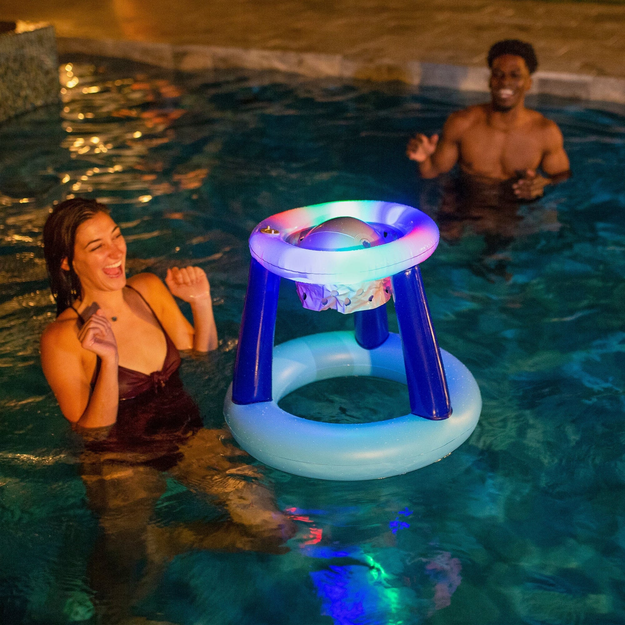 Illuminated Floating LED Basketball Set