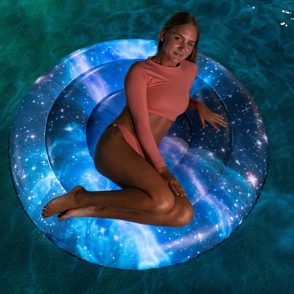 Inflatable Galaxy Island Pool Raft Illuminated LED Jumbo Size