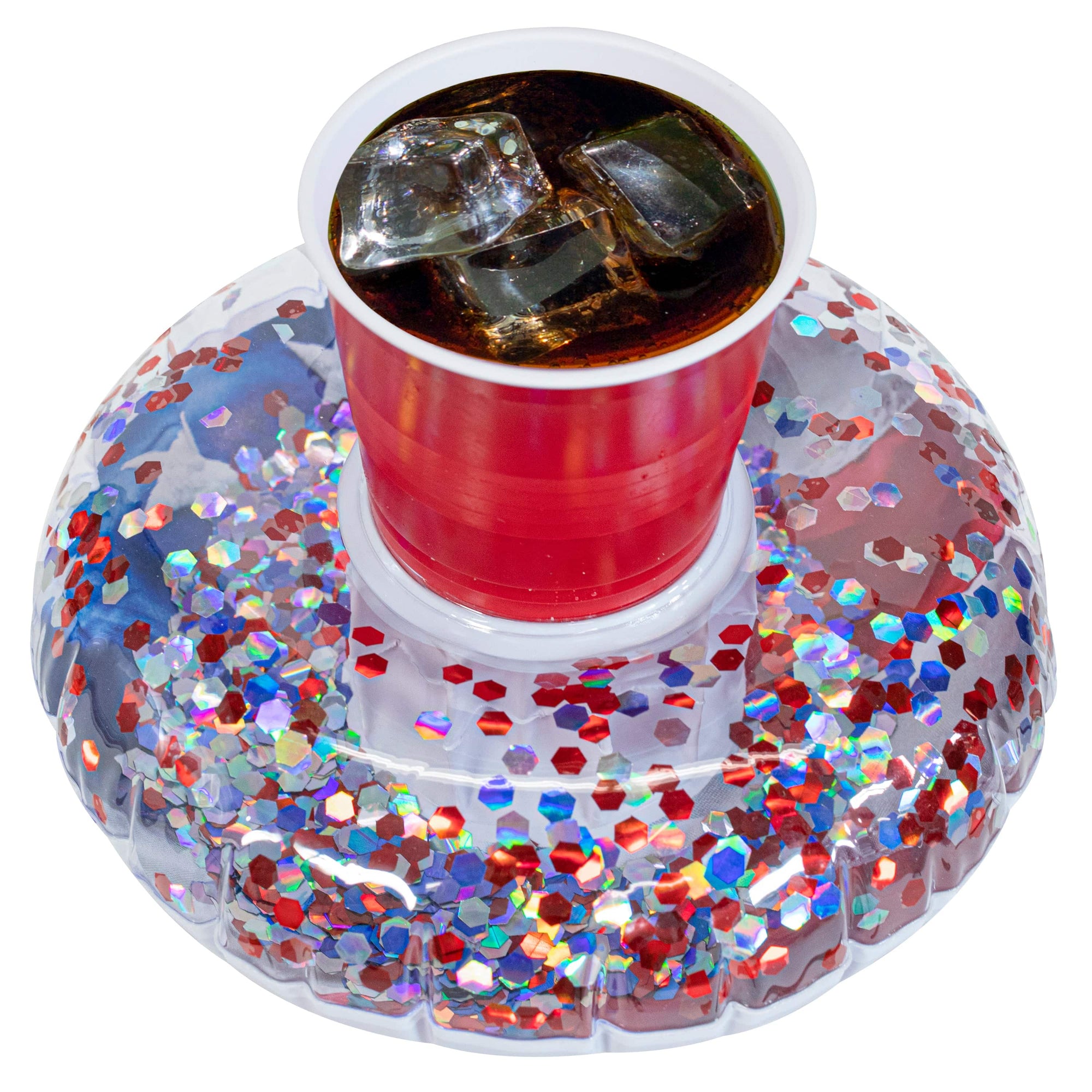 Inflatable Drink Float Stars & Stripes Glitter PoolCandy