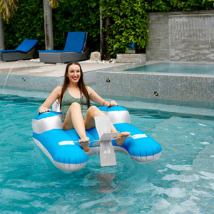 Inflatable Pedal Runner Foot Powered Pool Lounger Deluxe