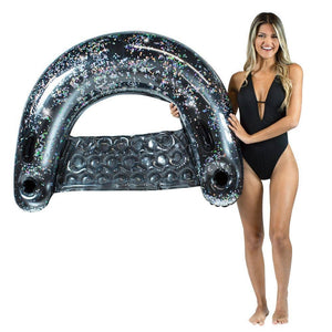 Inflatable Sun Chair Black Onyx Glitter Jumbo Size PoolCandy