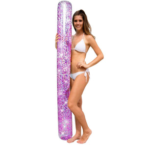 Inflatable Pool Noodle Float Pink Glitter PoolCandy