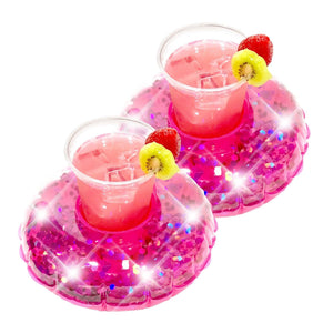 Drink Pool Float Set of 2 Pink Glitter PoolCandy