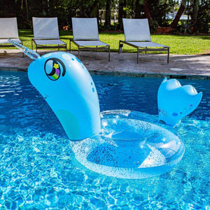 Inflatable Pool Tube Narwhal Animal with Glitter