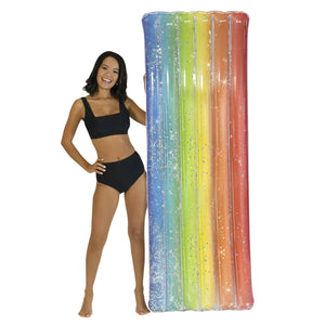 Inflatable Rainbow Pool Raft Haze Glitter Large Size