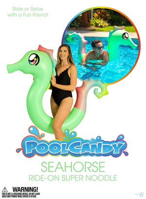 Inflatable Seahorse Ride-On Pool Noodle