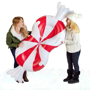 Peppermint Inflatable Snow Sled for 2 Person 77 inch SnowCandy