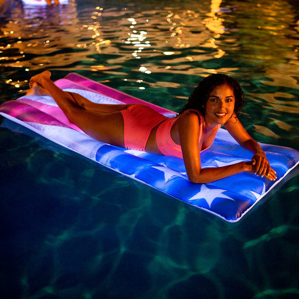 Stars & Stripes Illuminated Deluxe Pool Raft